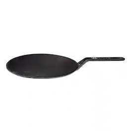 Amber Sporting Goods - LIVEVIE 10" Concave Cast Iron Skillet Tawa, Pre-Seasoned Griddle Pan with 5.5" Handle - Black