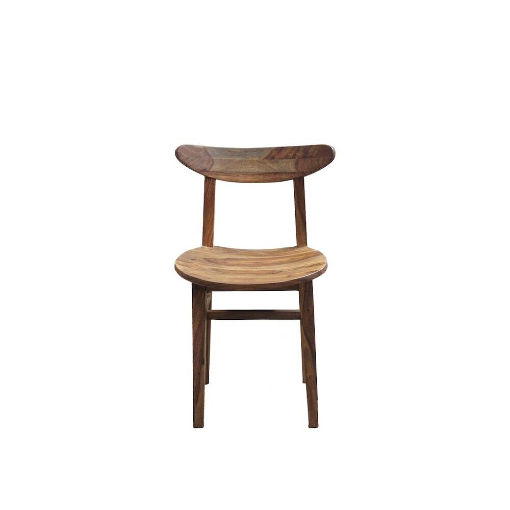 Left. Porter Designs - Fusion Solid Sheesham Wood Dining Chair - Natural.