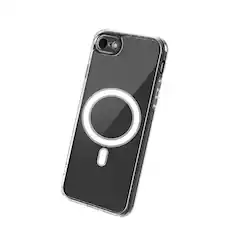 Front. Qixxronics - Magnetic Case for iPhone SE2, iPhone SE3 Cellphone Magnetic Cover Shockproof Slim Phone Case - Clear.