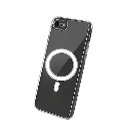 Front. Qixxronics - Magnetic Case for iPhone SE2, iPhone SE3 Cellphone Magnetic Cover Shockproof Slim Phone Case - Clear.