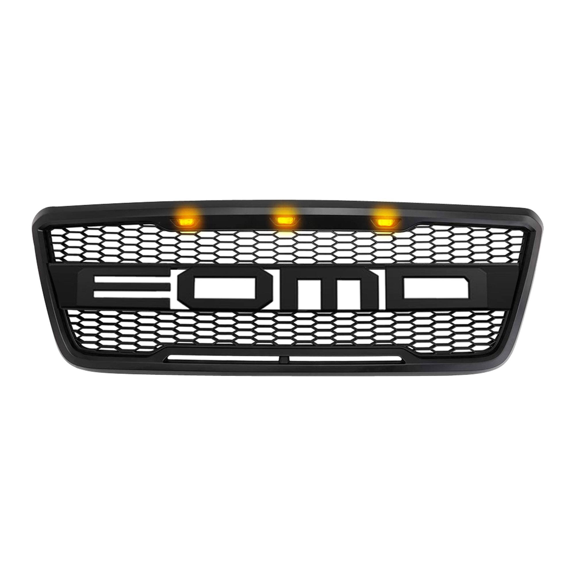Alt View 5. AMERICAN MODIFIED - AMERICAN MODIFIED Raptor Style Front Grille w/LED Lights for 2004-2008 Ford F150 - Black.