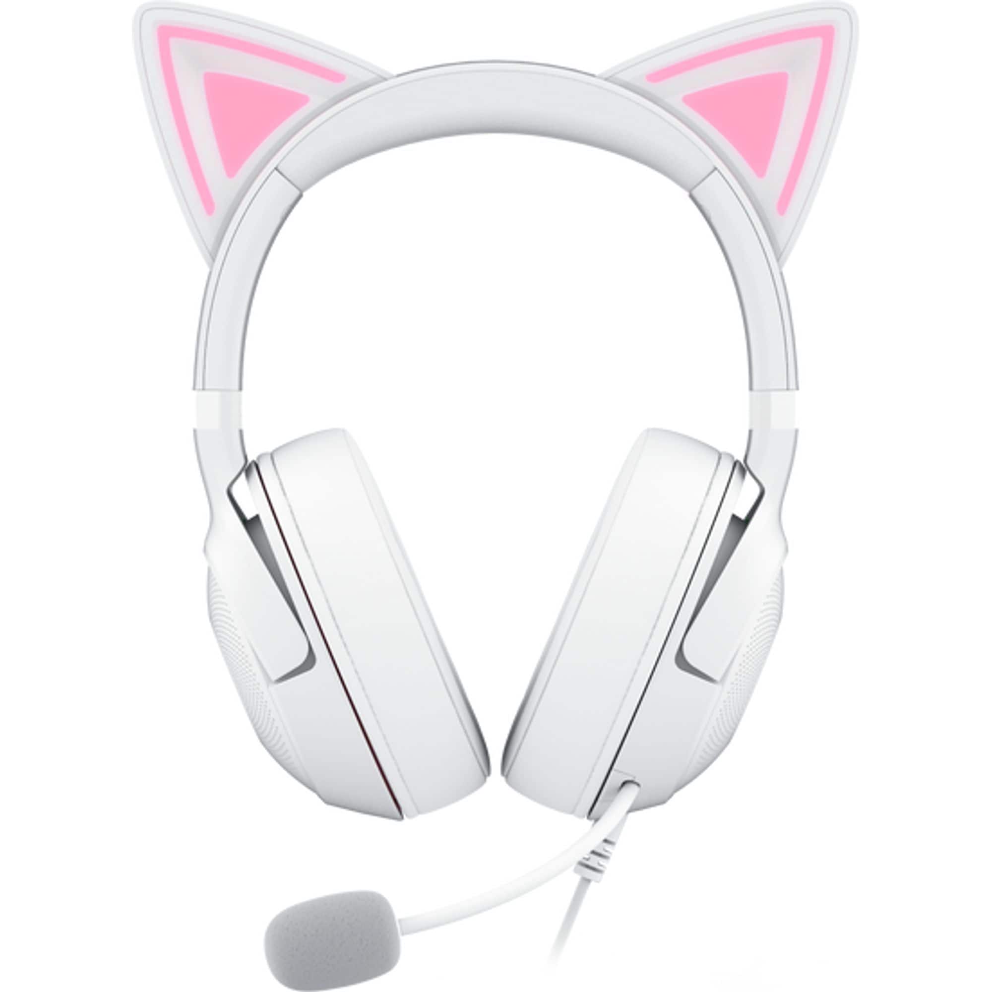 Alt View 6. Razer - Kraken Kitty V2 Wired Over-the-Ear Gaming Headset for PC, Mac, Nintendo Switch, Steam Deck, Mobile, and Tablet - White.