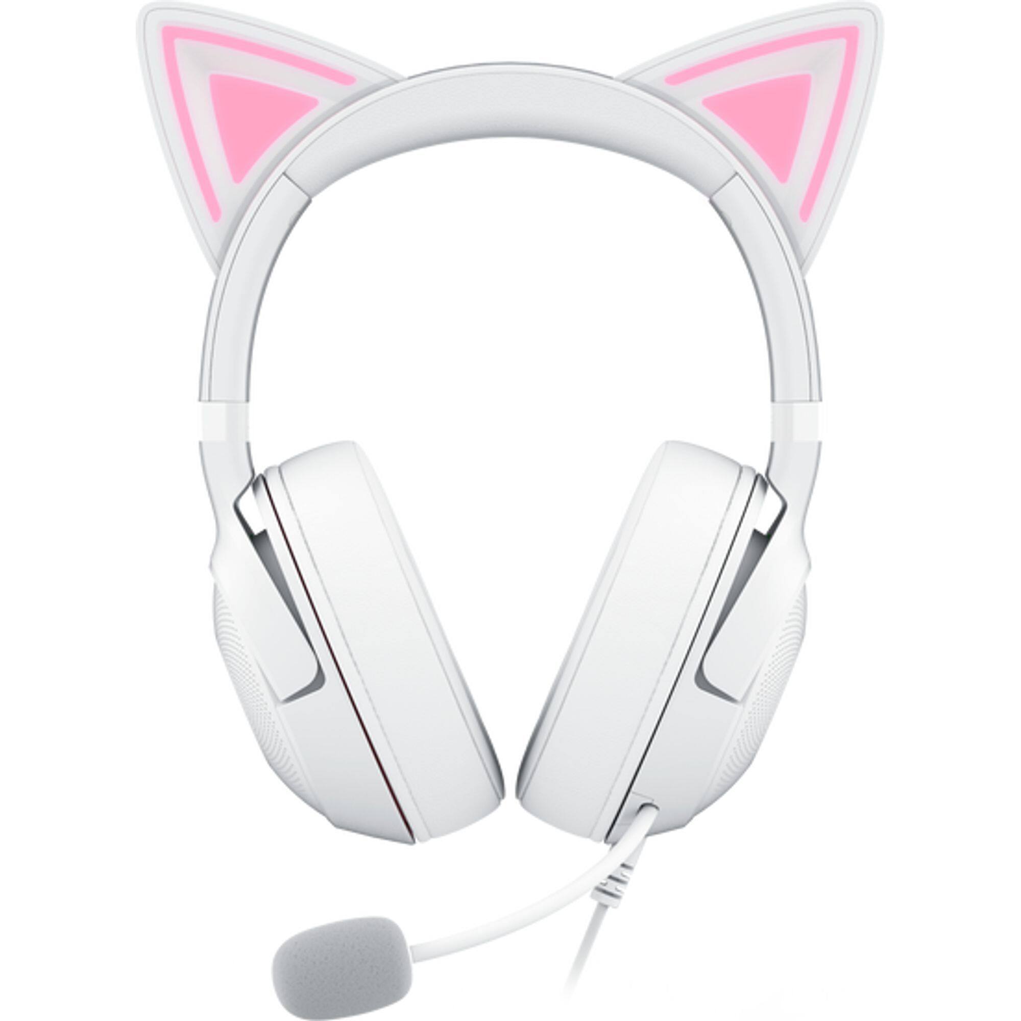 Alt View 6. Razer - Kraken Kitty V2 Wired Over-the-Ear Gaming Headset for PC, Mac, Nintendo Switch, Steam Deck, Mobile, and Tablet - White.