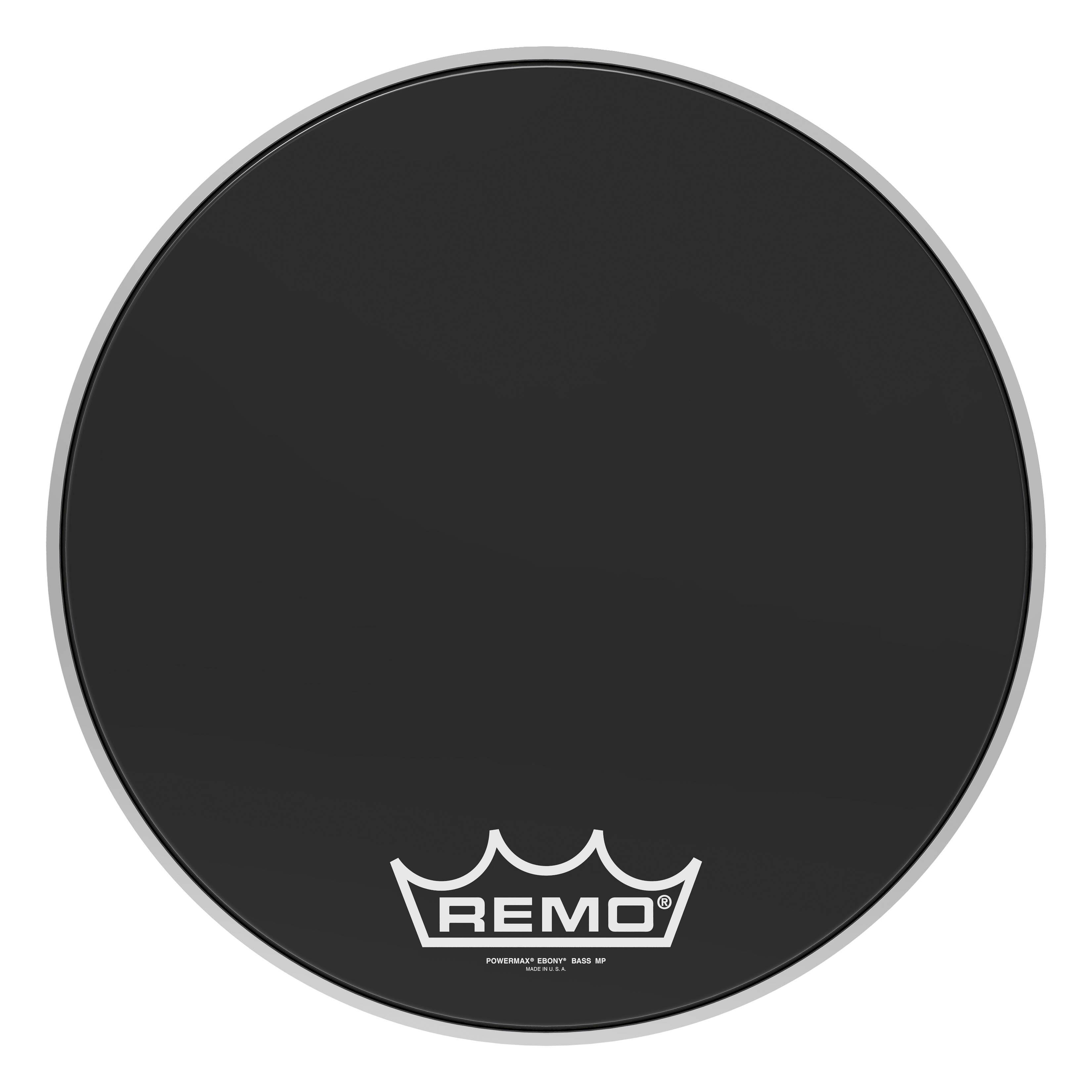 Remo Powermax® Ebony® Crimplock® 18 Inch Bass Drumhead with Free ...