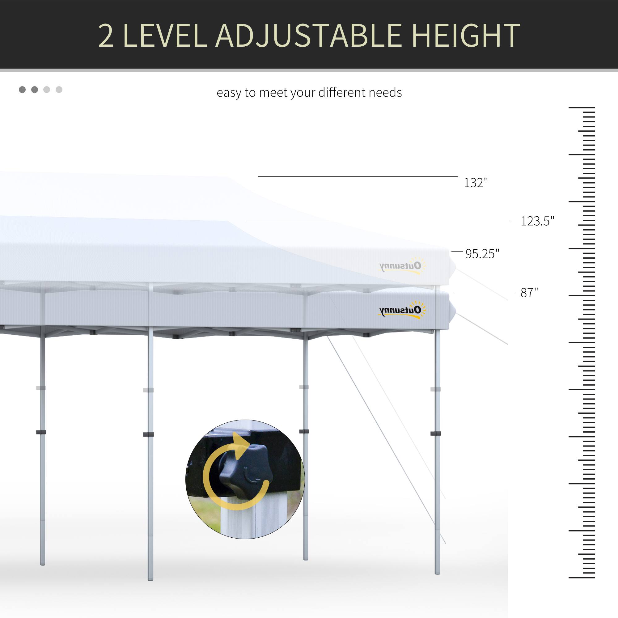 2 LEVEL ADJUSTABLE HEIGHT  
easy to meet your different needs  
132"  
123.5"  
95.25"  
87"