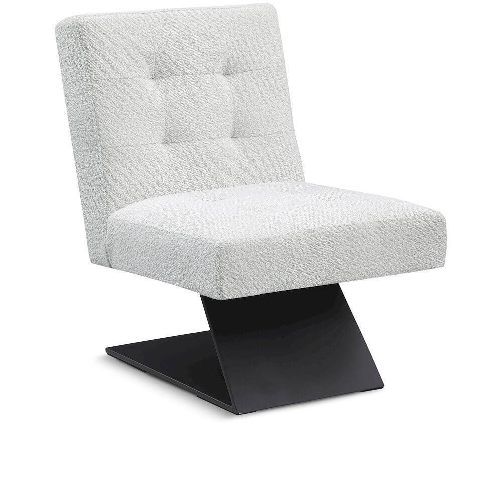 Front. Meridian Furniture - Zeal Cream Boucle Fabric Accent Chair - Beige.