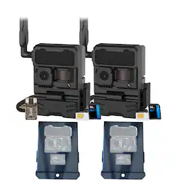 Yellowstone - Y2 Black Wide Lens Trail Camera (2-Pack) with Security Box and Accs