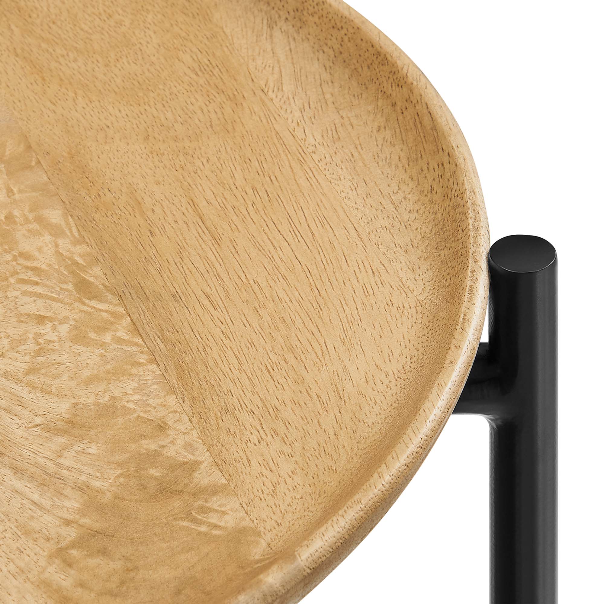 Alt View 5. Modway - Xilo Round Wood and Metal Side Table by Modway - Oak.