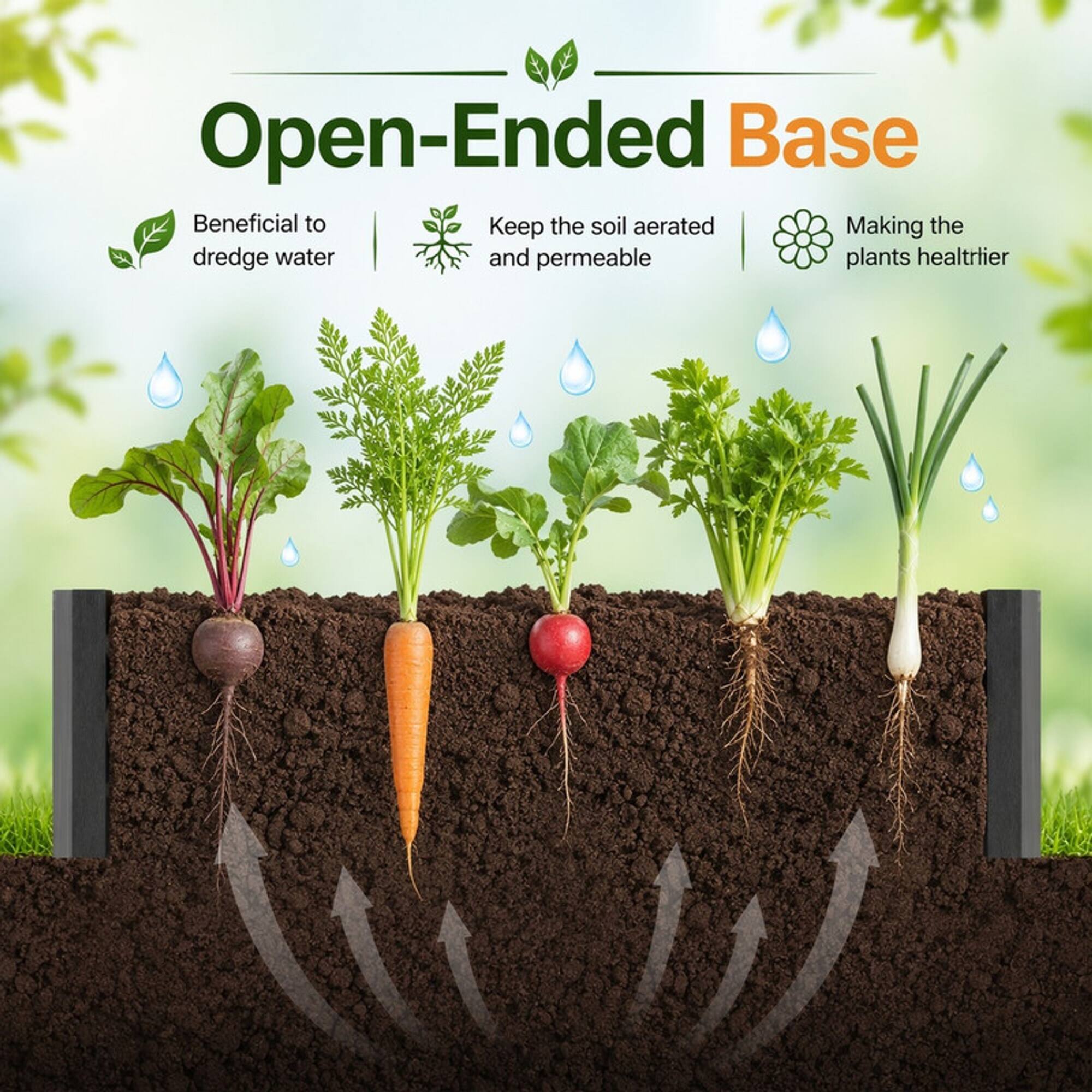 Open-Ended Base

- Beneficial to dredge water
- Keep the soil aerated and permeable
- Making the plants healthier