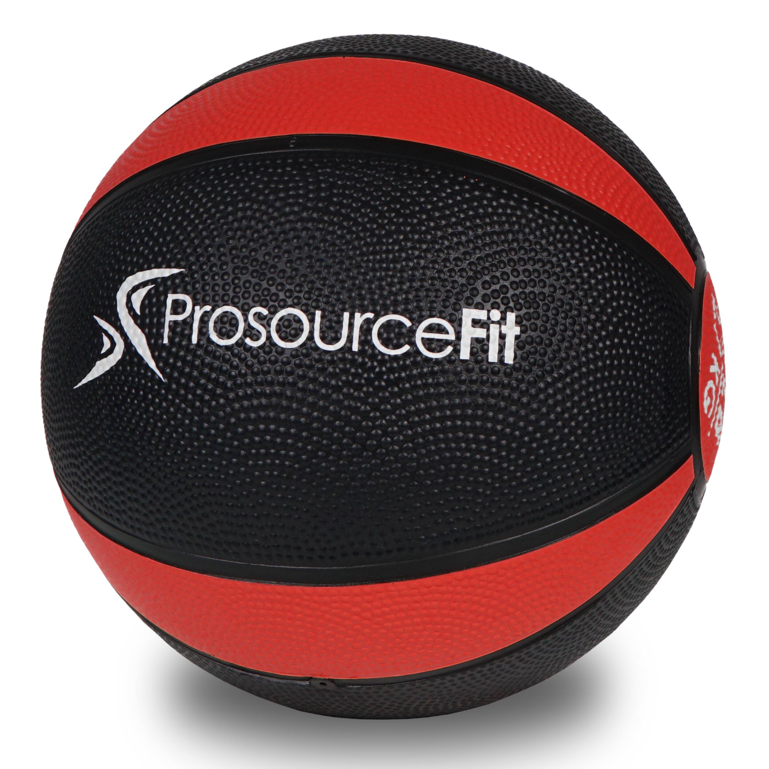Front. ProsourceFit - ProsourceFit Rubber Medicine Ball, 10 lbs - Red/Black.