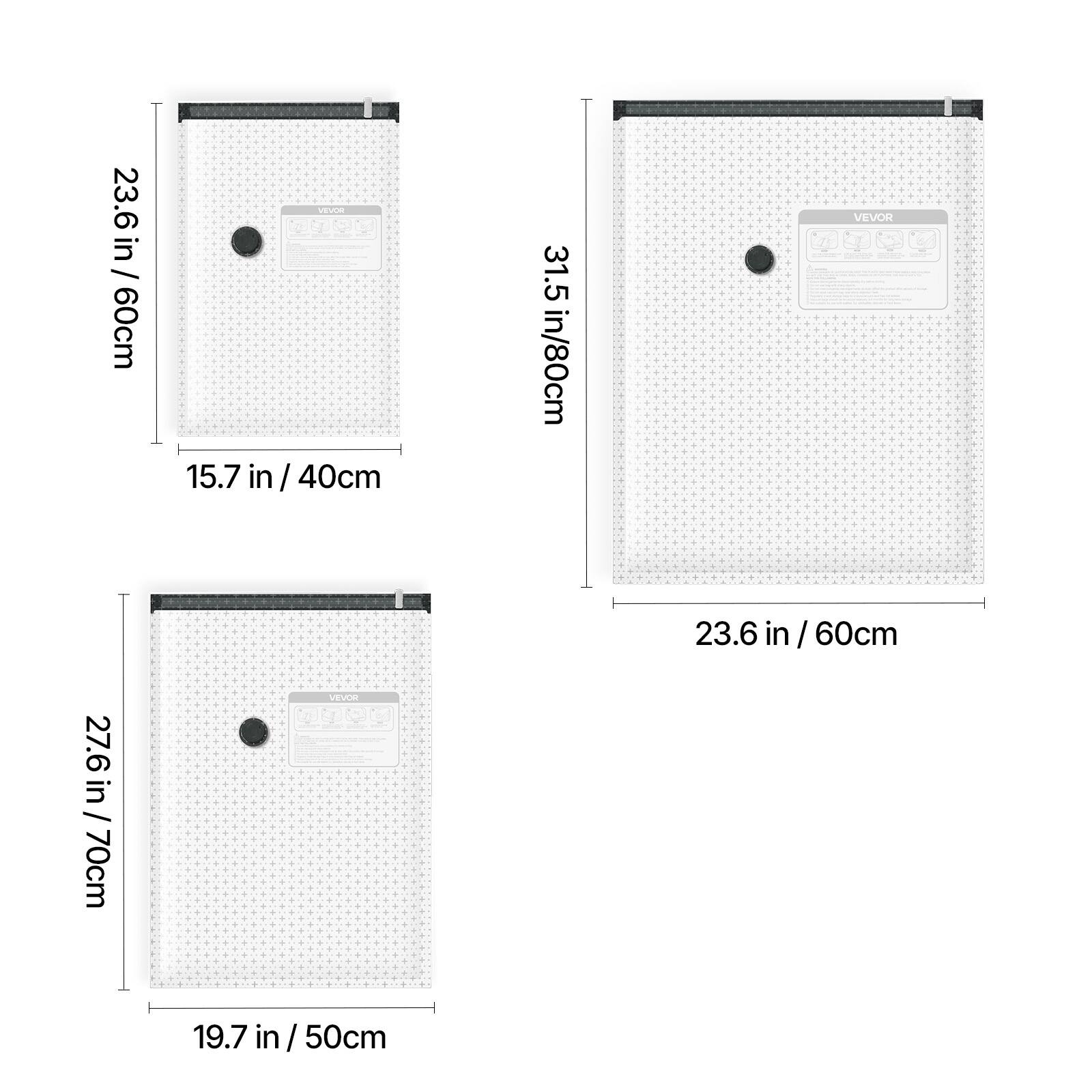 23.6 in / 60cm - 15.7 in / 40cm  
31.5 in / 80cm  
27.6 in / 70cm  
19.7 in / 50cm
