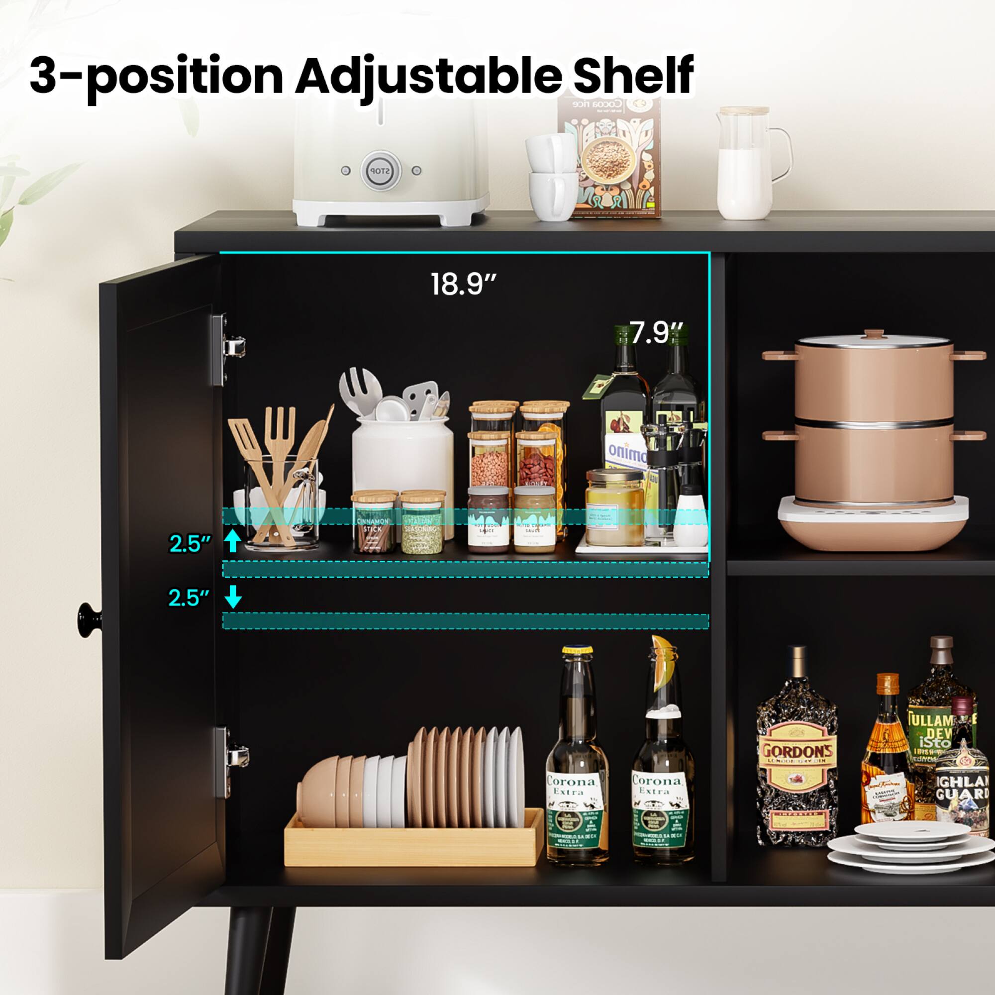 3-position Adjustable Shelf

18.9" x 7.9" x 2.5"