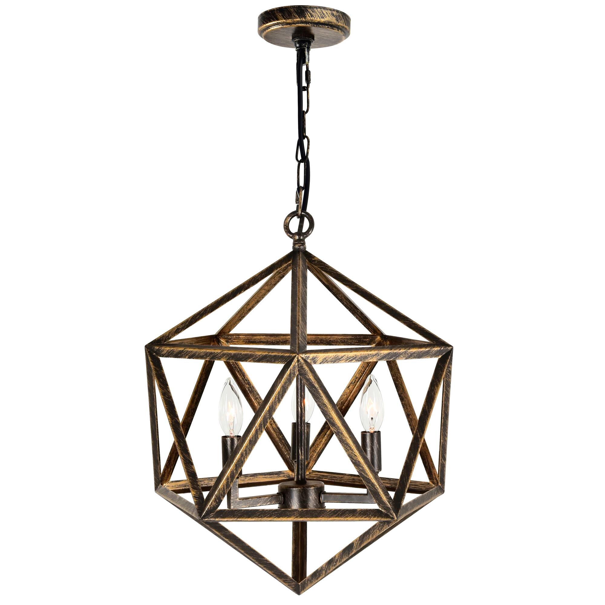 Front. CWI Lighting - Amazon 3 Light Up Pendant With Antique forged copper Finish - Antique Forged Copper.