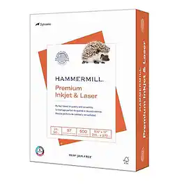 Hammermill - Premium Inkjet & Laser 8.5" x 11" Multipurpose Paper, 24 lbs., 97 Brightness, 500 Sheets/Ream - White