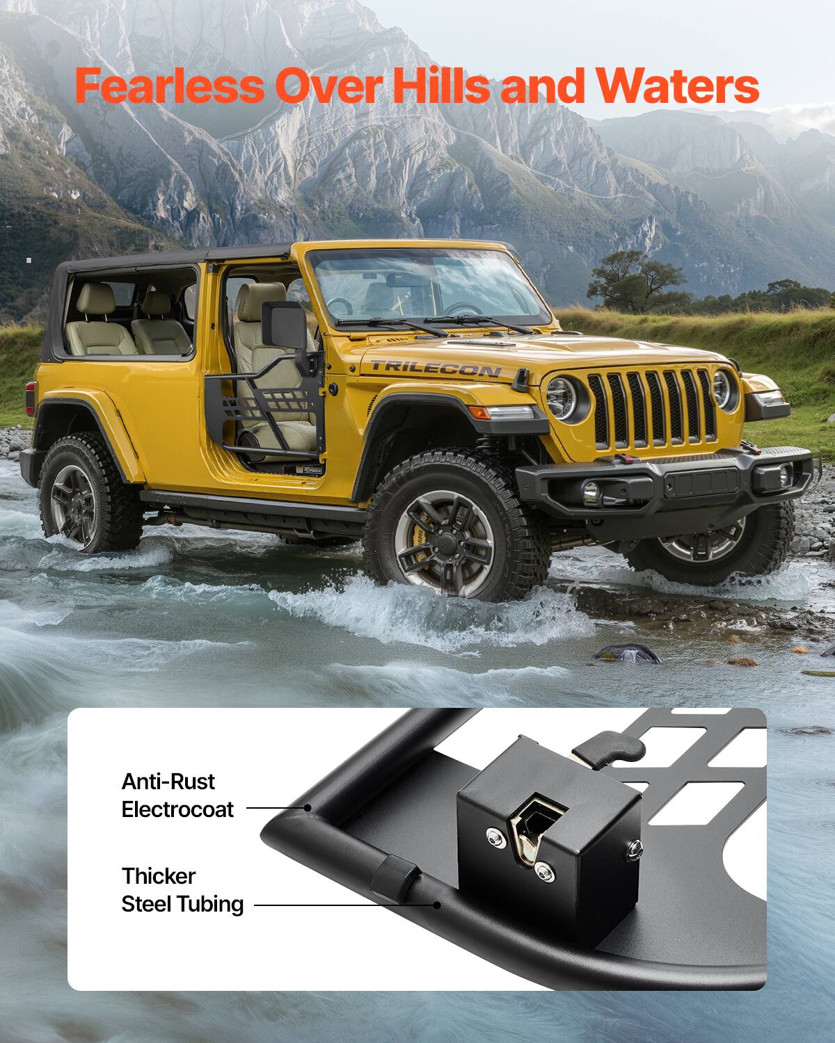 Fearless Over Hills and Waters - TRILECON Anti-Rust Electrocoat Thicker Steel Tubing