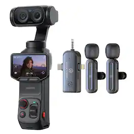 Bundle - Insta360 - Luna Ultra 8K Dual-Lens Gimbal Camera Standard Combo,Black,Lav Mic