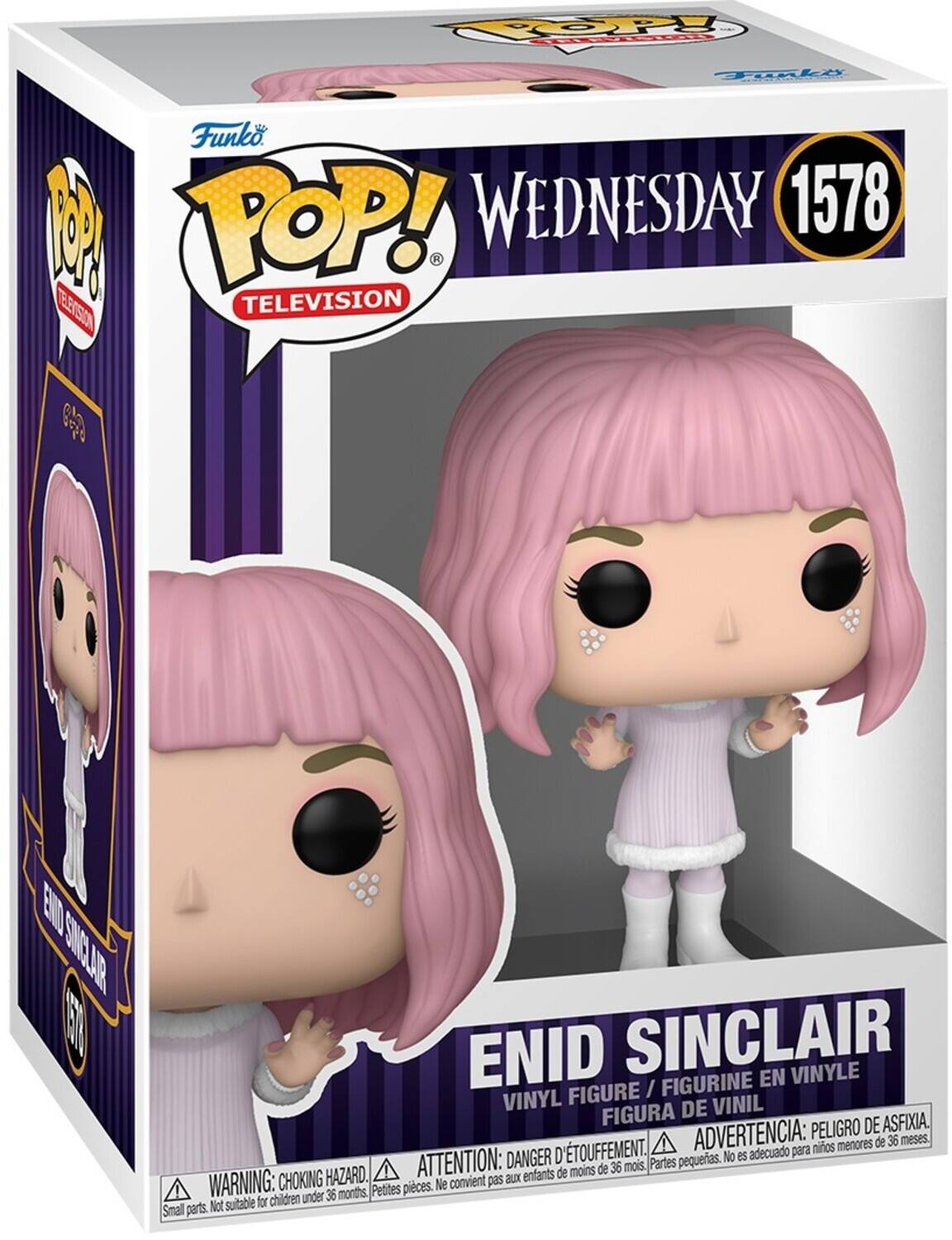 Funko 1 POP! WEDNESDAY 1578 H TELTSSION TELEVISION 09 END SNSAR E ENID SINCLAIR VINYLE FIGURINE EN FIGURE I VINYL DE VINIL FIGURA DE ASFIXIA. ADVERTENCIA: PELIGRO meses. menores de 36 TOUFFEMENT. adecuado para nios ATTENTION: DANGER D Partes pequeias. No es de moins de 36 mois. CHOKING HAZARD. convient pas aux enfants WARNING: under 36 months. Petites pieces. Ne Not suitable for children Small parts.