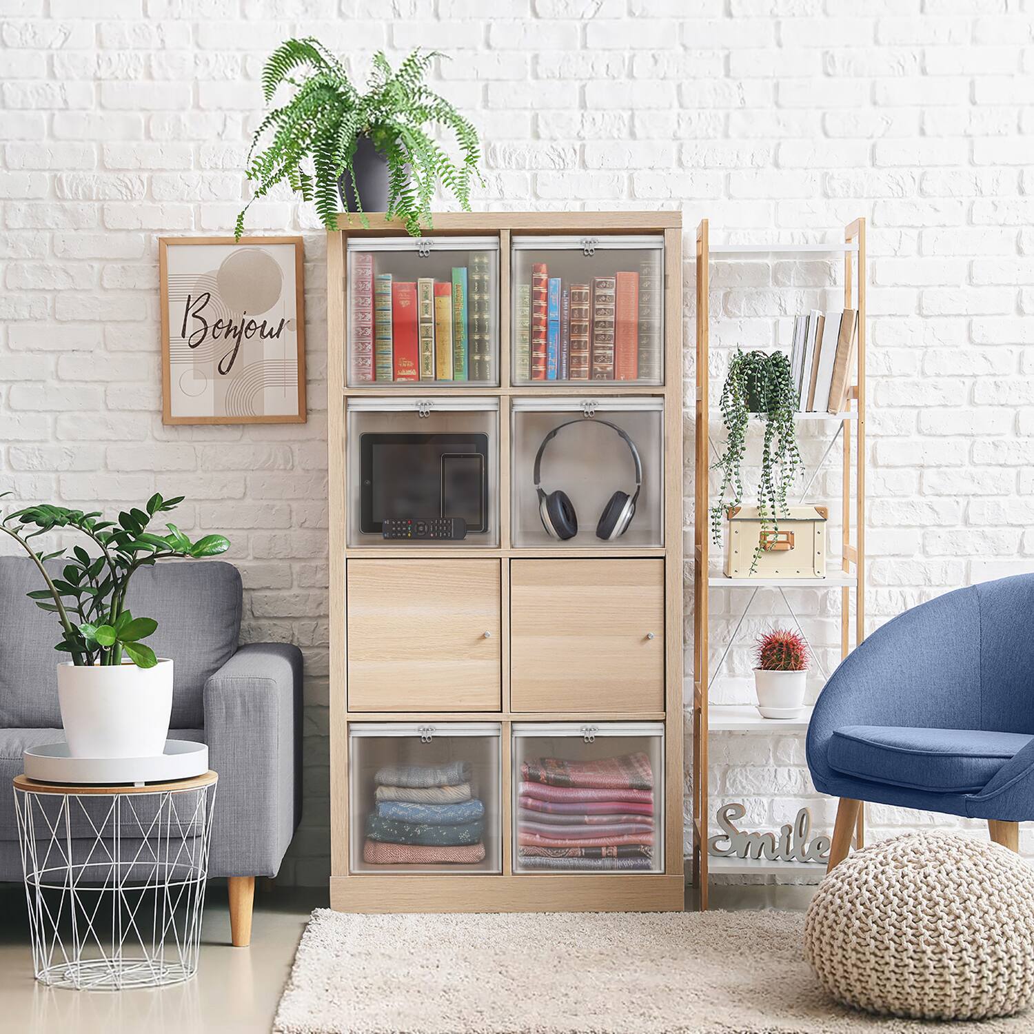 Alt View 1. Sorbus - Sorbus 6 Pack Clear Storage Cube with Zipper & Carry Handles - Clear.