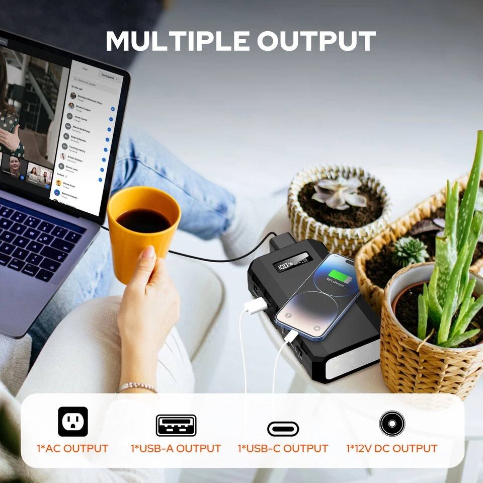 MULTIPLE OUTPUT

1*AC OUTPUT  
1*USB-A OUTPUT  
1*USB-C OUTPUT  
1*12V DC OUTPUT