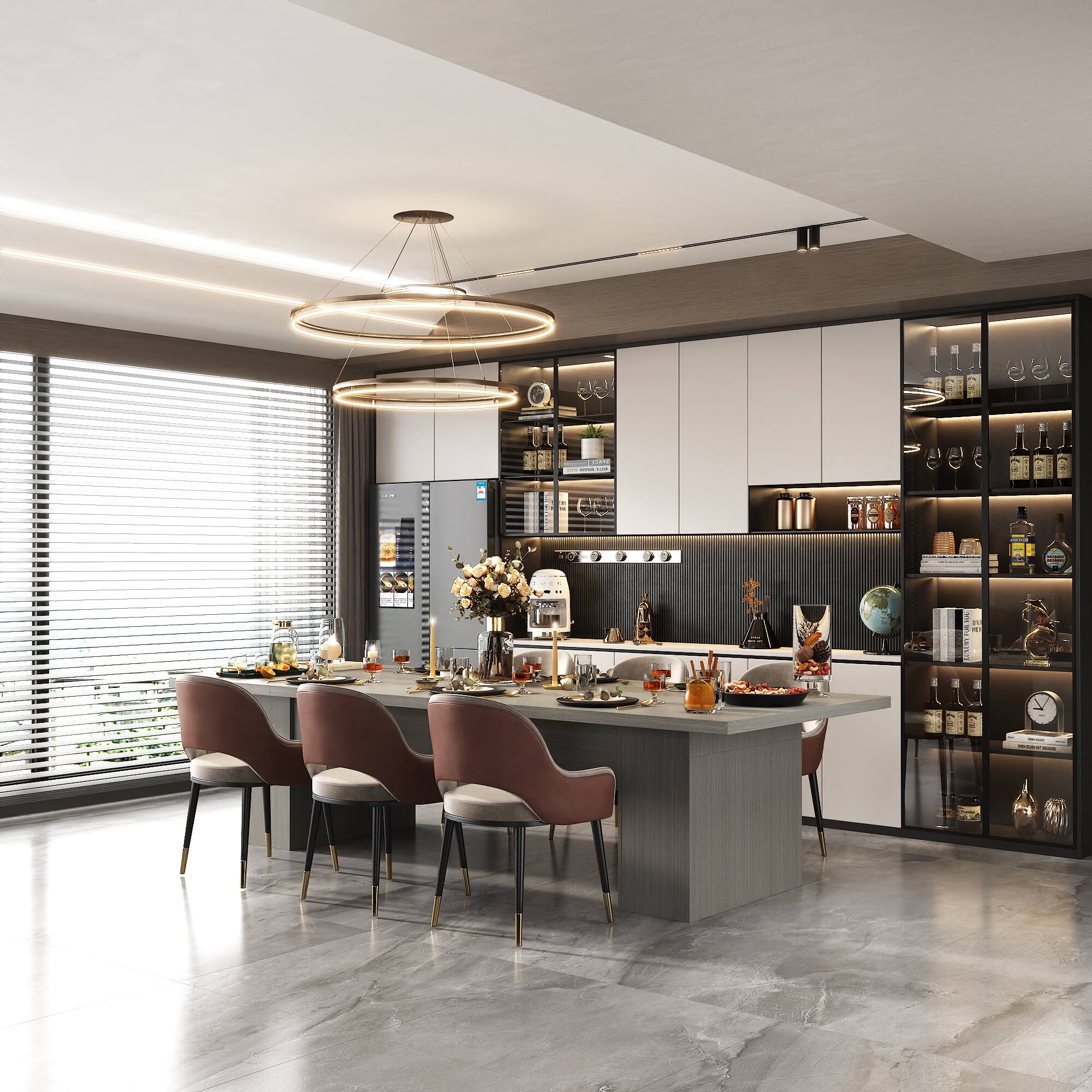 Alt View 10. FUFU & GAGA - Extra Large Dining Table for Extended Family, Modern Rectangular Table with Sturdy Top Ideal for Family Gatherings - Light Gray.