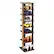 Front. Costway - 7-Tier Shoe Rack Free Standing Shelf Storage Tower Rustic Brown - Rustic Brown.