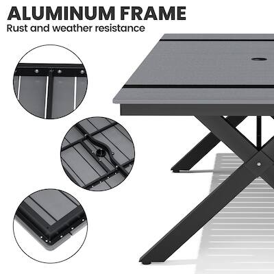 ALUMINUM FRAME  
Rust and weather resistance