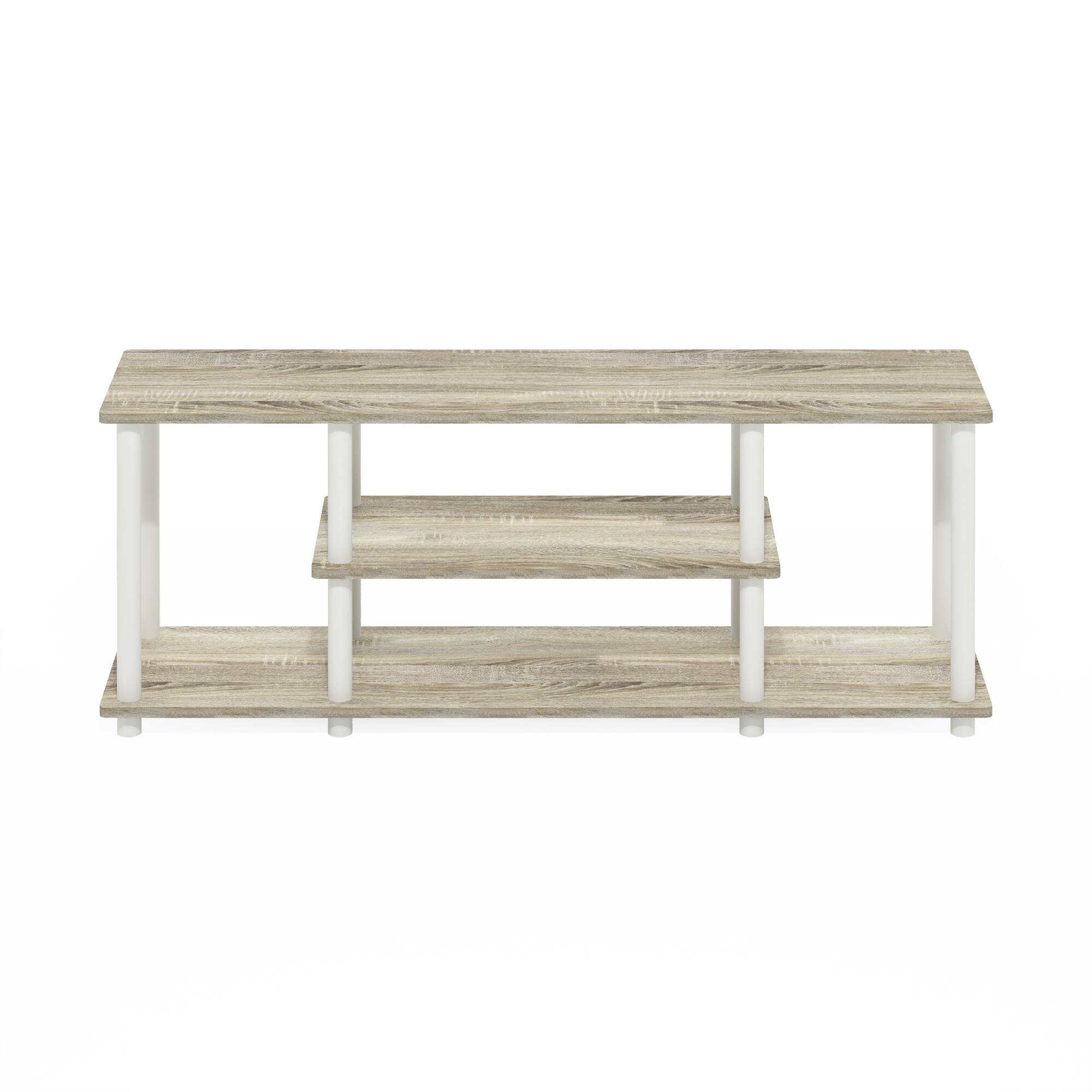 Alt View 2. Furinno - Turn-N-Tube No Tools 3D 3-Tier Entertainment TV Stands - Oak/White.
