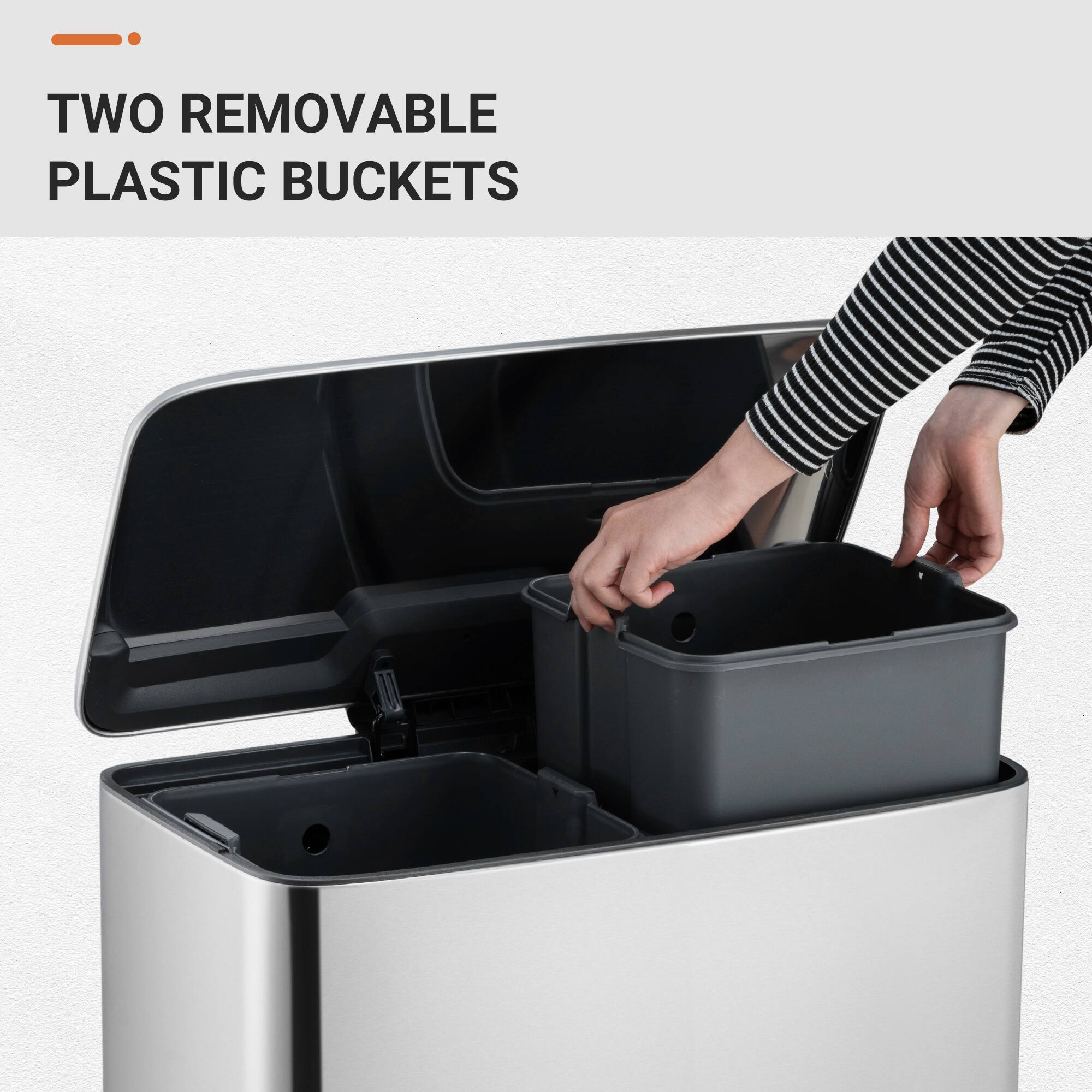 TWO REMOVABLE PLASTIC BUCKETS