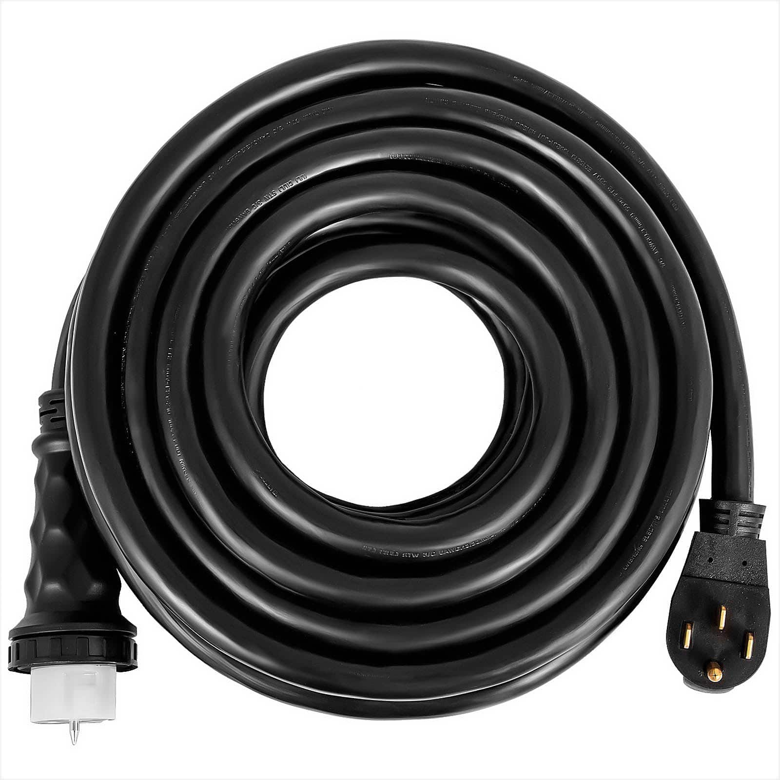 Glintex - 50Ft 50 Amp Generator Extension Cord with Twist Lock Plug and Strap for Indoor & Outdoor Use - Natural