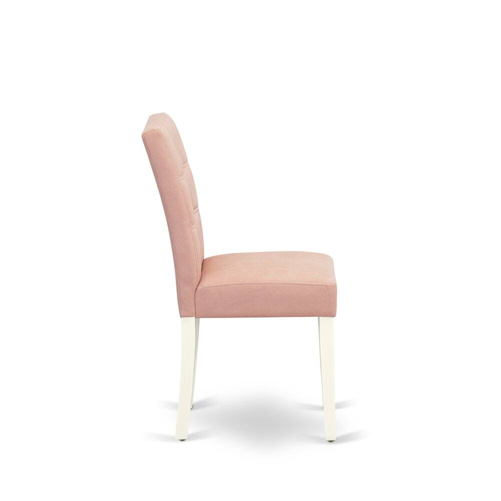Alt View 4. East West Furniture - 3 Piece Dining Table Set contain A Dining Table - White.