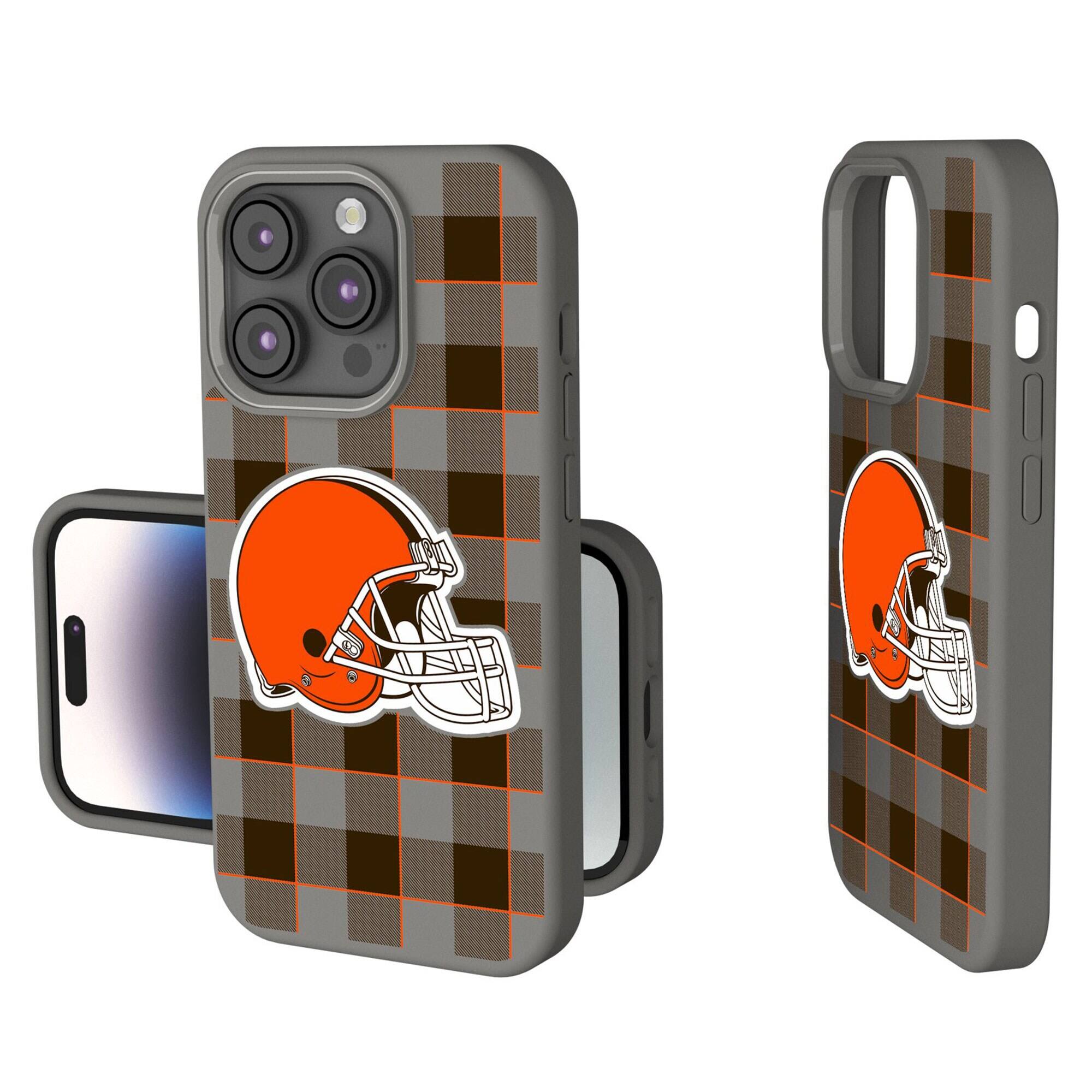 Keyscaper - NFL - Cleveland Browns Plaid Soft Touch iPhone Case - 14 Pro - Gray price history on PriceWatchPro