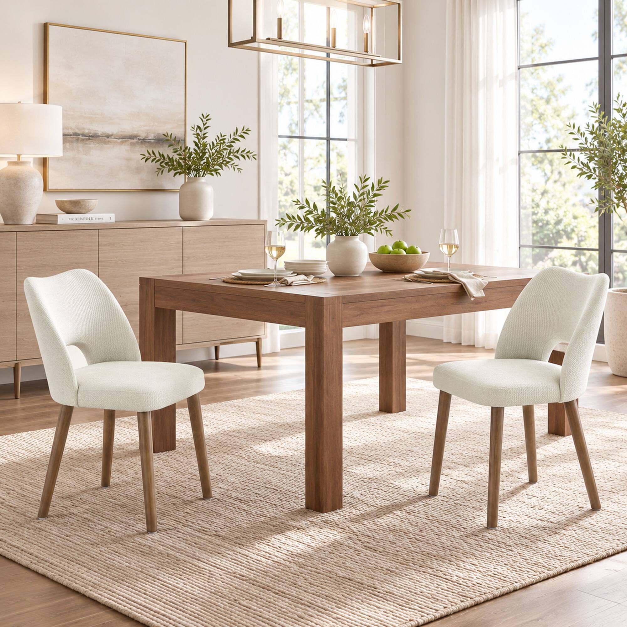 Homcom Chairs Set Upholstered Kitchen Chenille Tool Free Assembly ...