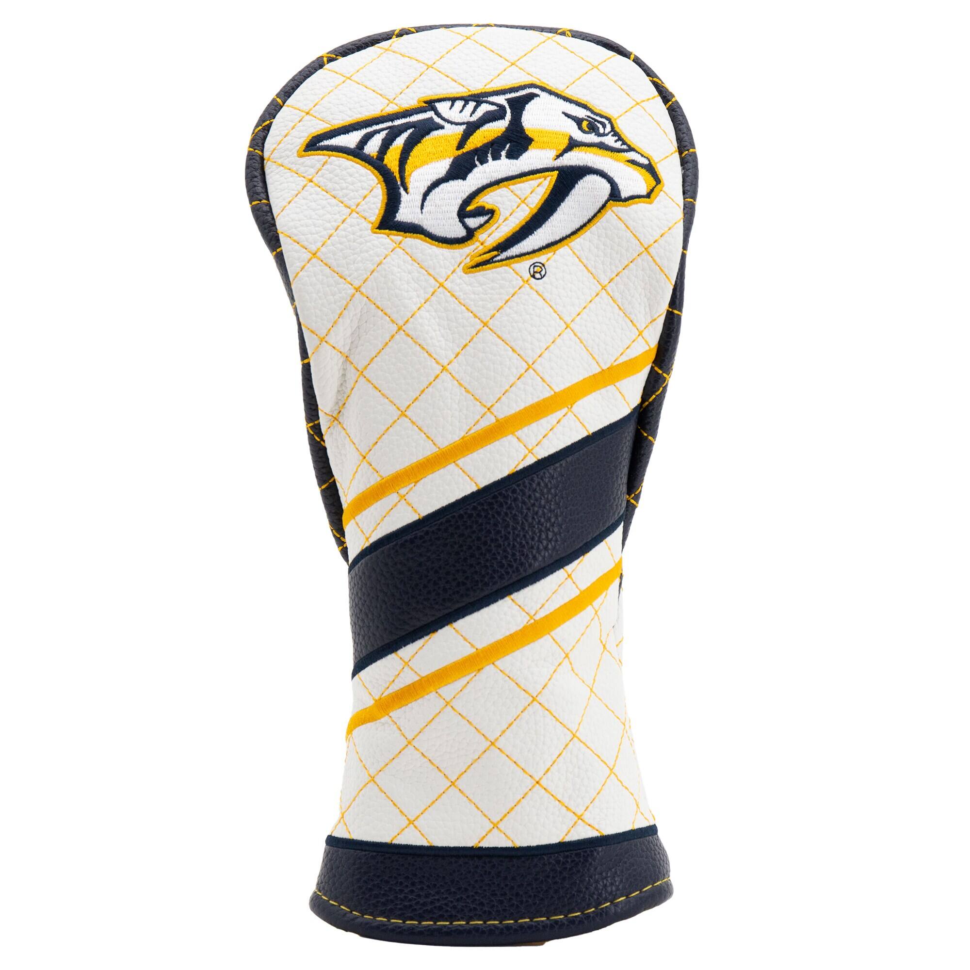 Front. Team Golf - Nashville Predators Striped Quilted Fairway Headcover - Multicolor.
