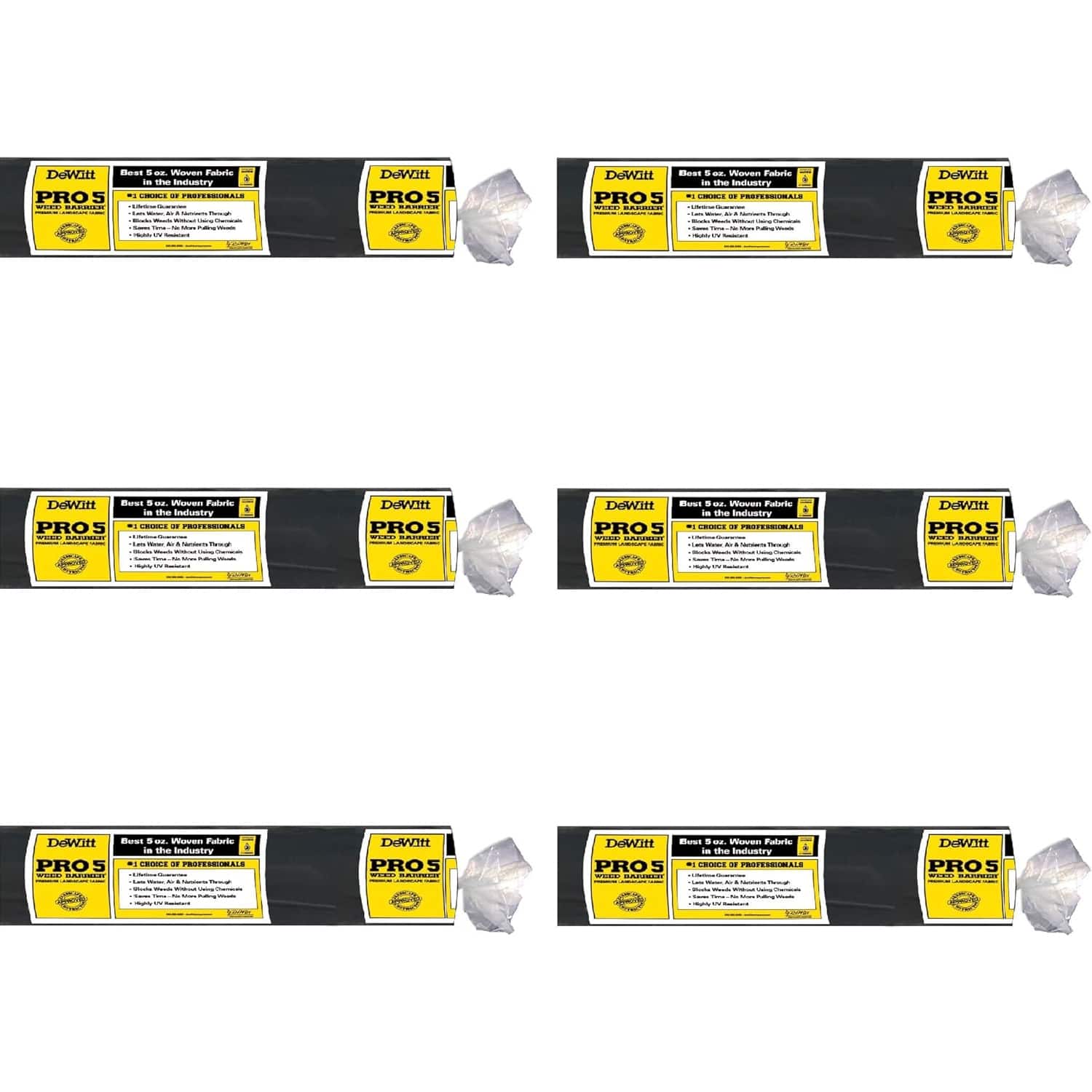 DeWitt - P4 Pro 5 Commercial Landscape 5-Oz Weed Barrier Fabric, 4 x 250' (6 Pack) - Brown