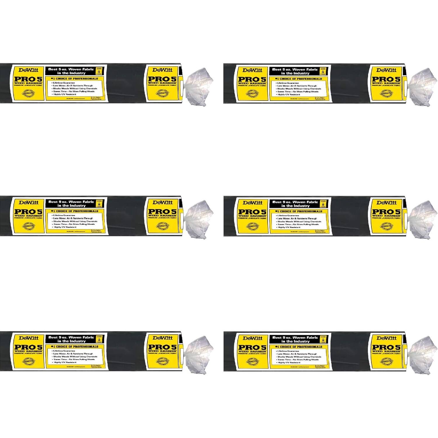 DeWitt - P4 Pro 5 Commercial Landscape 5-Oz Weed Barrier Fabric, 4 x 250' (6 Pack) - Brown