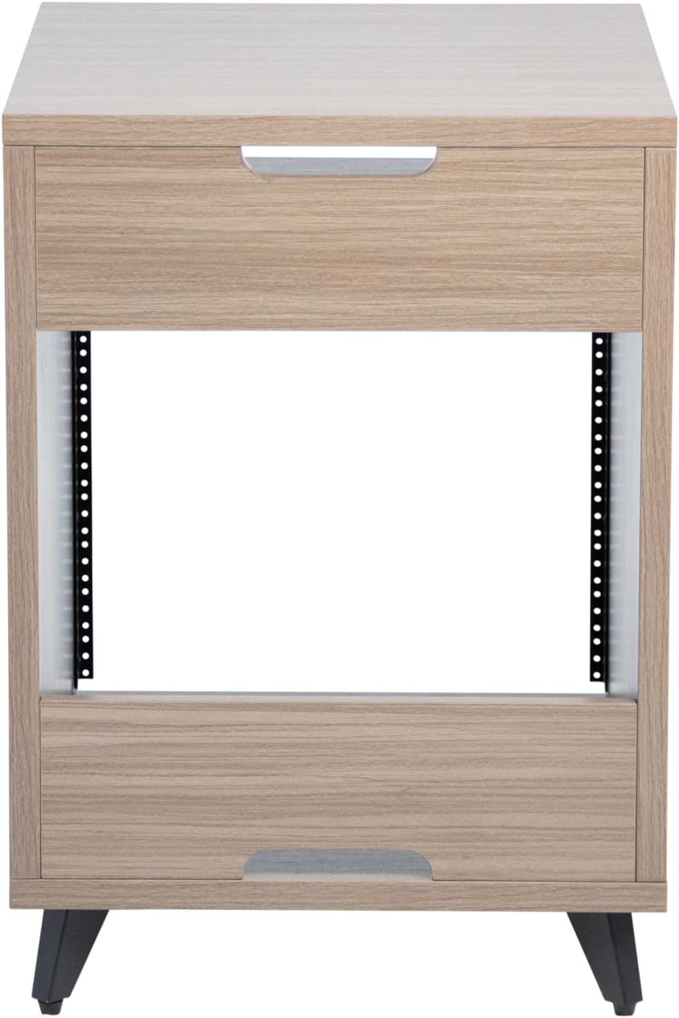 Back. Gator Frameworks - Elite Furniture Series 10U Studio Rack Table in Driftwood Grey with Slide-Out Tray - Driftwood Grey Finish.