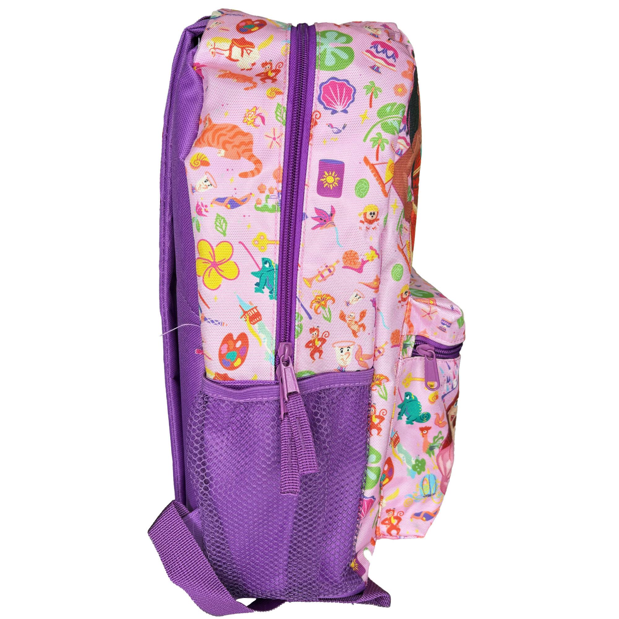 Alt View 2. UPD - Disney Princess 16" Nylon School Backpack With 2 Mesh Side Pockets and 1 Small Front Pocket - Multicolored.