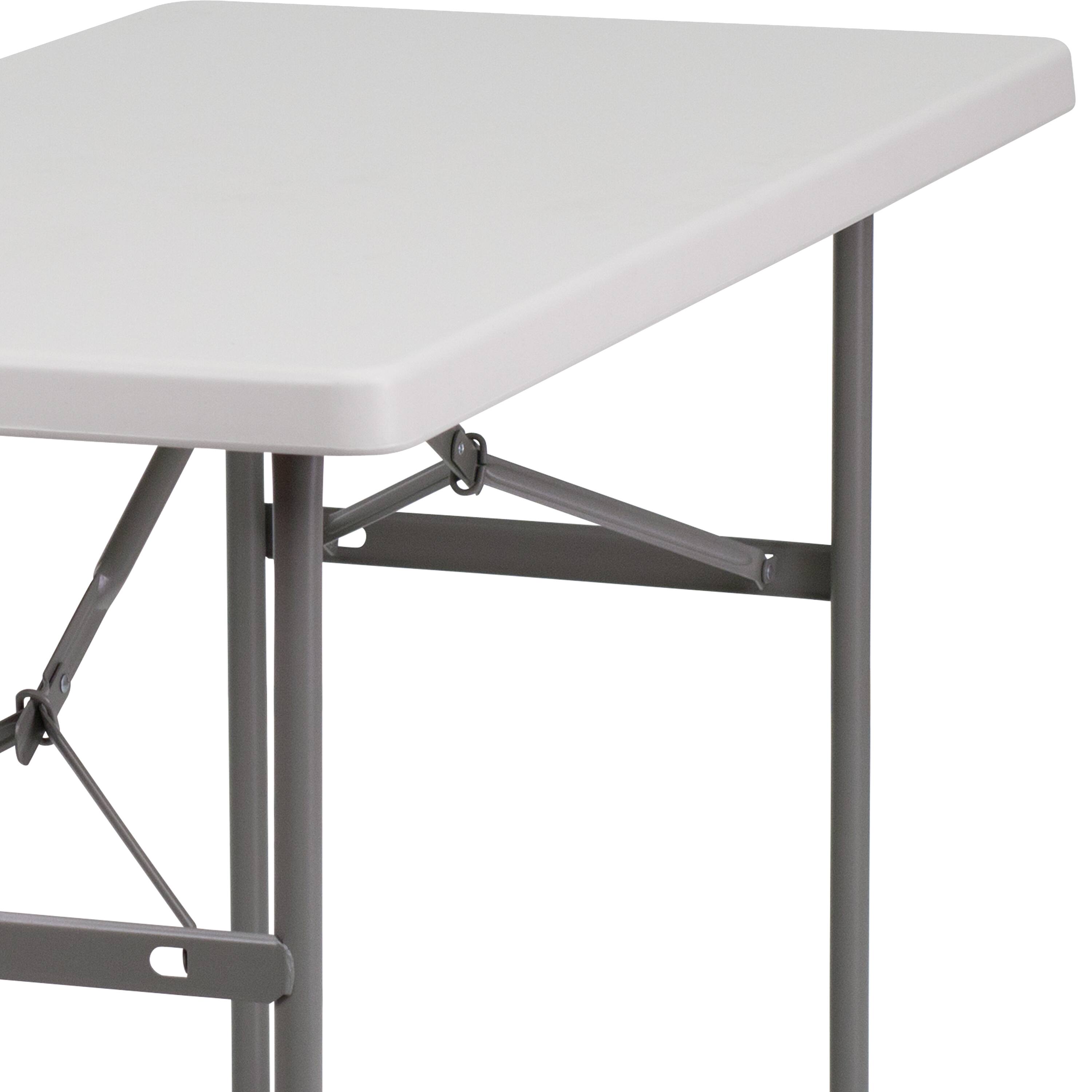 Alt View 7. Emma + Oliver - 4-Foot Plastic Folding Table - White.