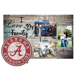 Fan Creations - Alabama Crimson Tide 11" x 19" I Love My Family Clip Photo Frame - Multicolor