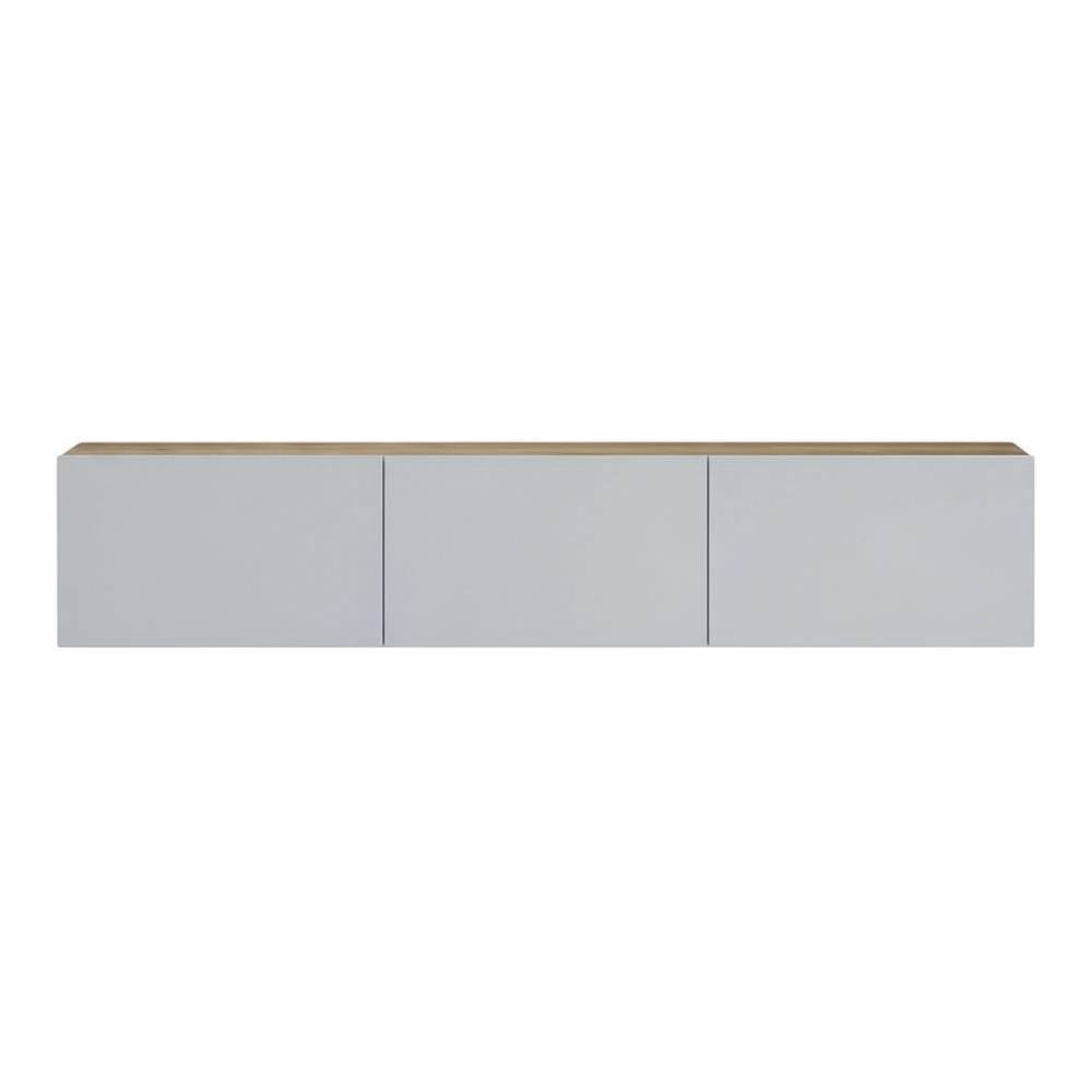 Alt View 3. FurniFact - Wall-Mounted TV Stand for Up to 75 Inch Displays in White and Sapphire Oak** - Brown.
