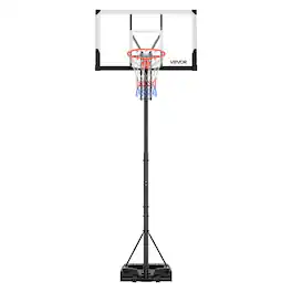 VEVOR - Portable Basketball Stand, 5.25 to 10ft Height Adjustment Basketball Hoop & Goal, Portable Basketballs Hoop with Wheels - Black