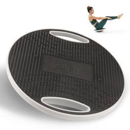 Sunny Health & Fitness - 360° Balance Board with Textured Grip & Built-In Handles for Core Stability & Balance Training - Gray
