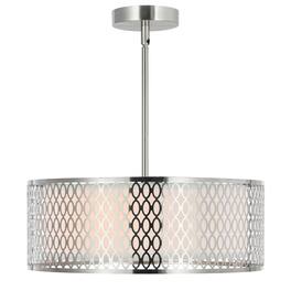CWI Lighting - Mikayla 3 Light Drum Shade Chandelier With Finish - Satin Nickel