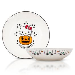 Silver Buffalo - Sanrio Hello Kitty Pumpkin Boo 9-Inch Ceramic Coupe Dinner Bowl - Black