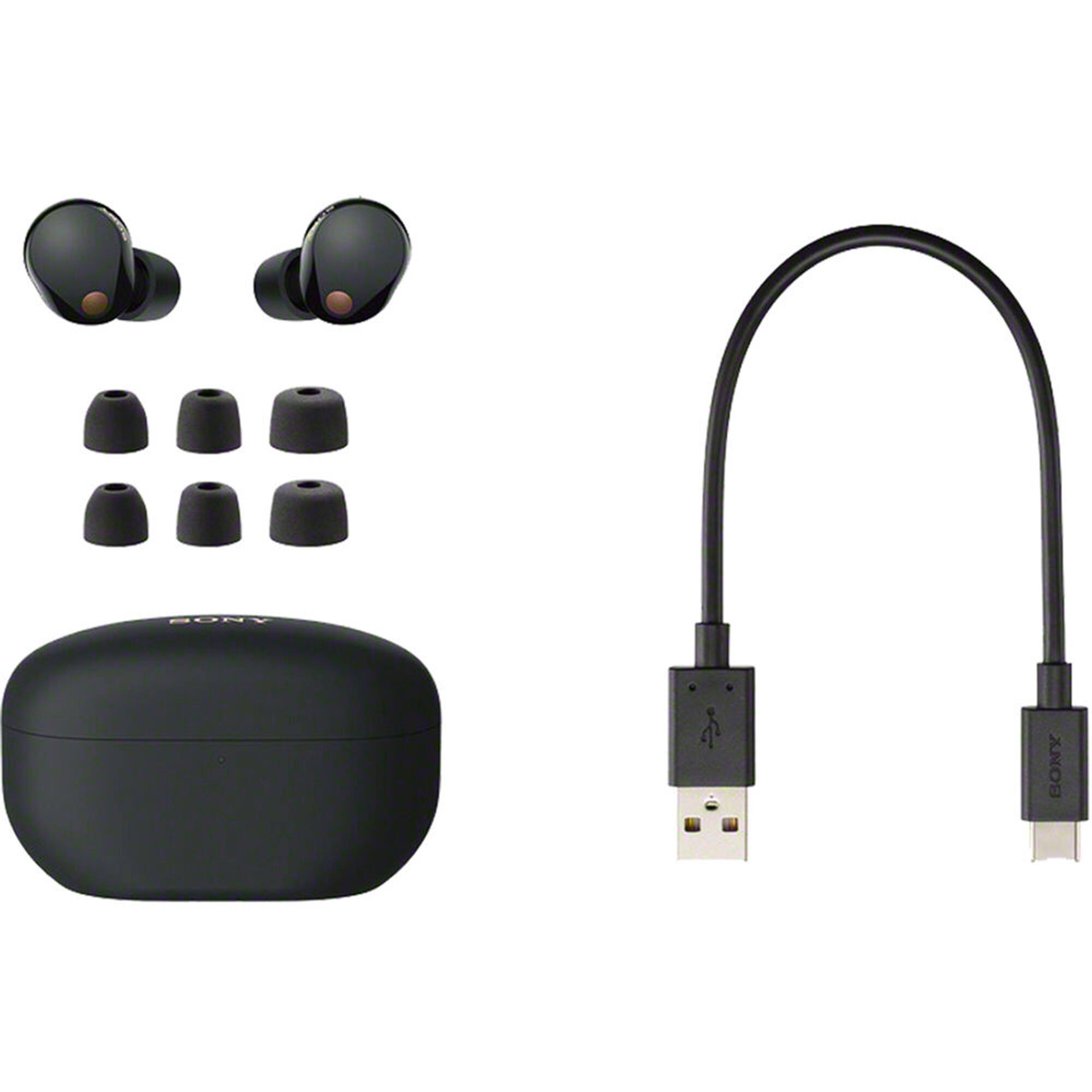 Alt View 5. Sony - WF-1000XM5 Noise Canceling Wireless Earbuds (Black) Bundle with 2 Year Extended Warranty.