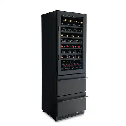 Front. NewAir - ESTATE 24” Premium Dual Zone Wine Fridge & Beverage Center - Black .