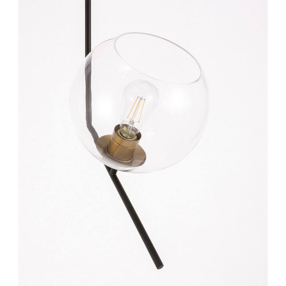 Alt View 3. Living District - Ryland 1 Light Black And Brass And Clear Glass Pendant - Black And Brass And Clear Glass.