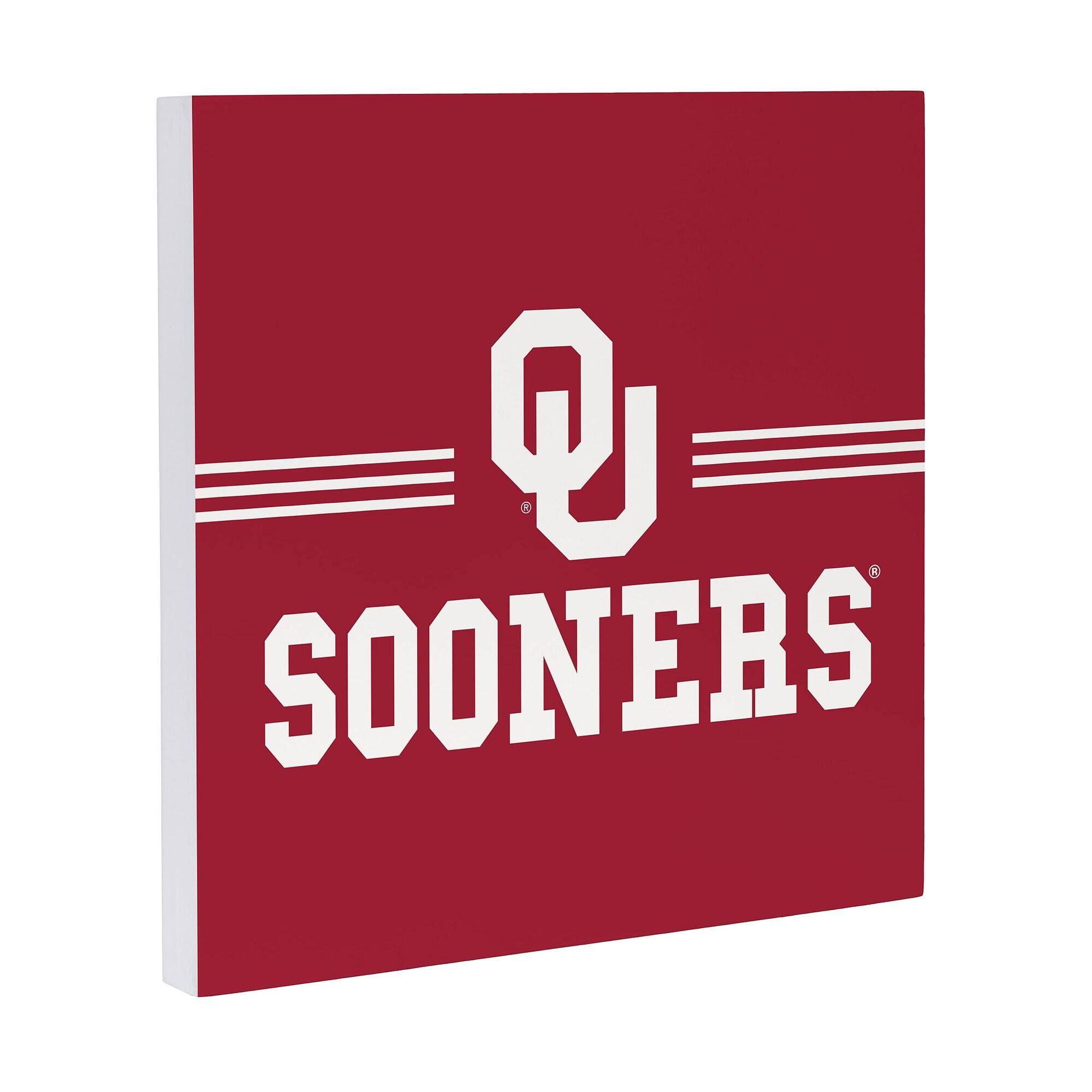 Alt View 1. Evergreen Enterprises - Oklahoma Sooners 12" x 12" Wood Wall Sign - Multicolor.