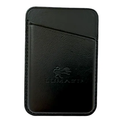 Front. LUMAZI - Full Grain Leather MagSafe Wallet - Midnight.