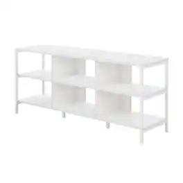 FurniFact - Modern TV stand, up to 60-inch TVs, metal, wood construction, clean finish - White